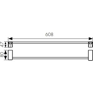 Полотенцедержатель Kaiser Glory прямой, хром (KH-1507)