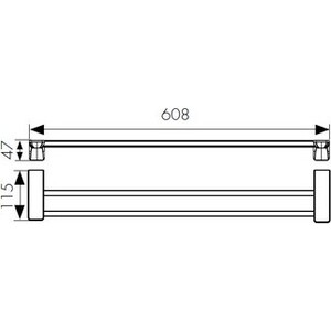 Полотенцедержатель Kaiser Glory 2-х уровневый, хром (KH-1508)