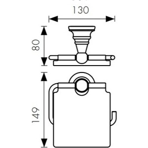 Держатель туалетной бумаги Kaiser Classic с крышкой, хром (KH-2200)