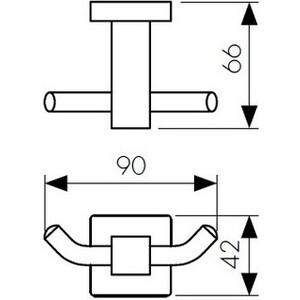 Крючок Kaiser Canon двойной, хром (KH-2302)