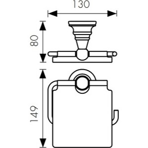 Держатель туалетной бумаги Kaiser Arno с крышкой, бронза (KH-4200)