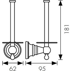 Держатель для бумажных полотенец Kaiser Arno настенный, бронза (KH-4220)