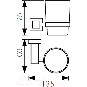 Стакан для ванной Kaiser Canon бронза (KH-4305)