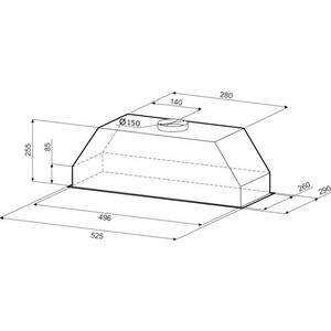 Вытяжка встраиваемая Krona RUNA 600 black PB