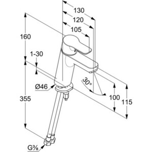 Смеситель для раковины Kludi Pure&Easy хром (372920565)