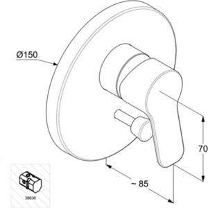 Смеситель для ванны Kludi Pure&Easy встраиваемый, для 38636, хром (374190565)