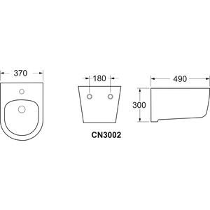 Биде подвесное Ceramicanova Play (CN3002)