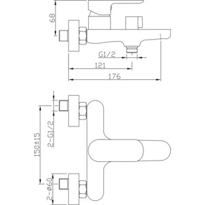 Смеситель для ванны Agger Gorgeous, черный (A0210044)