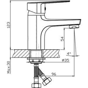 Смеситель для раковины Orange Loop черный (M26-021B)