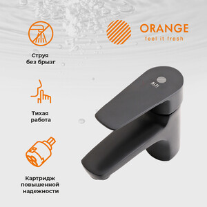 Смеситель для раковины Orange Loop черный (M26-021B)