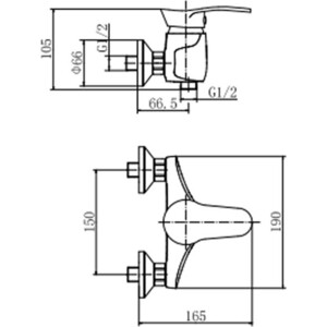 Смеситель для душа Fashun хром (A2001)