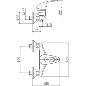Смеситель для душа Fashun хром (A2003)