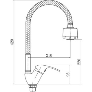 Смеситель для кухни Fashun хром (A4303)