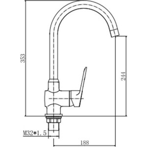 Смеситель для кухни Fashun хром (A4007)