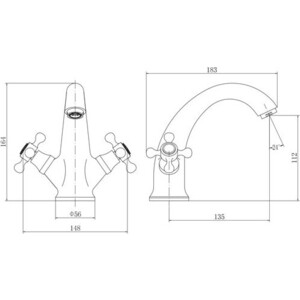 Смеситель для раковины Fashun хром (A1019)