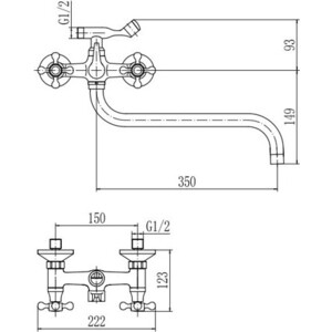Смеситель для ванны Fashun хром (A2619)