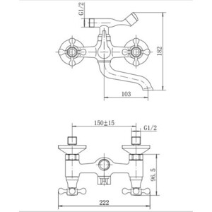 Смеситель для ванны Fashun хром (A3019)