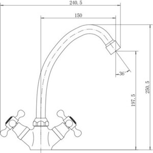 Смеситель для кухни Fashun хром (A4119)