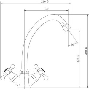 Смеситель для кухни Fashun хром (A4119-2)