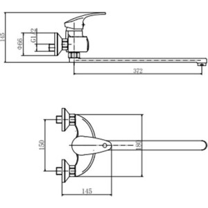 Смеситель для ванны Fashun хром (A2221)