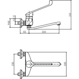 Смеситель для кухни Fashun хром (A4654)