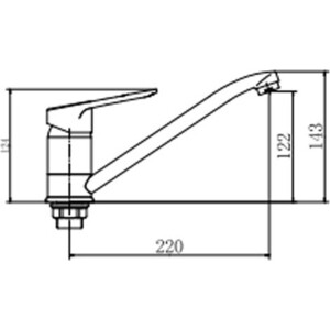 Смеситель для кухни Fashun хром (A4907)