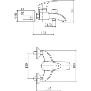 Смеситель для ванны Fashun хром (A3221)