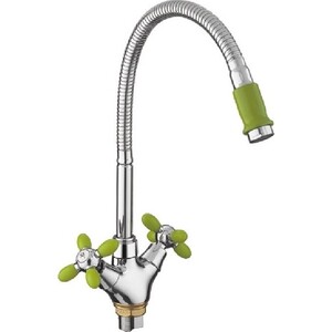 Смеситель для кухни Fashun зеленый/хром (A43127-6)