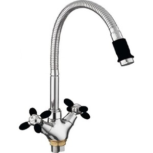 Смеситель для кухни Fashun черный/хром (A43127-7)