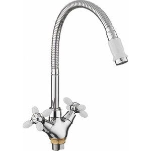 Смеситель для кухни Fashun белый/хром (A43127-8)