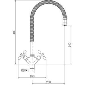 Смеситель для кухни Fashun белый/хром (A43127-8)