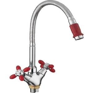 Смеситель для кухни Fashun красный/хром (A43127-10)