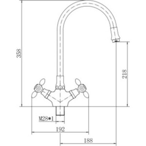 Смеситель для кухни Fashun черный/хром (A44127-7)