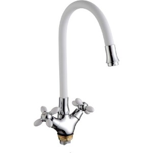 Смеситель для кухни Fashun белый/хром (A44127-8)