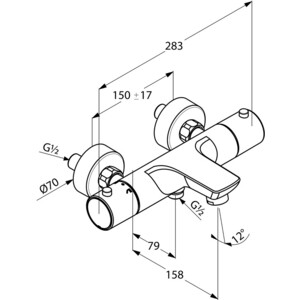 Термостат для ванны Kludi Objekta хром (352010538)