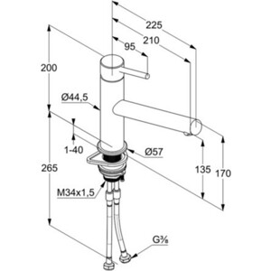 Смеситель для кухни Kludi Steel из нержавеющей стали (44850F860)
