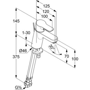 Смеситель для раковины Kludi Pure&Easy хром (372750565)