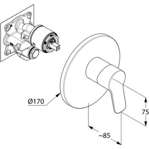 Смеситель для душа Kludi Pure&Easy встраиваемый, для 88011 (376550565)