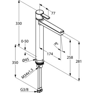 Смеситель для раковины Kludi Zenta хром (382570575)