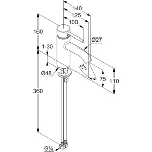 Смеситель для раковины Kludi Bozz хром (382720576)