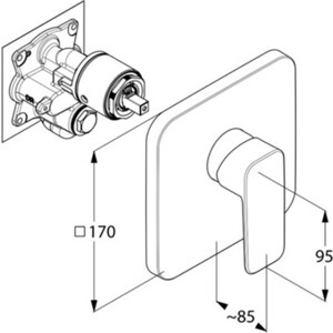 Смеситель для душа Kludi Pure&Style встраиваемый, для 88011 (406550575)