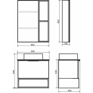 Тумба с раковиной и столешницей Comforty Штутгарт 60 дуб темно-коричневый (00-00001698)