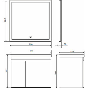 Тумба с раковиной Comforty Осло 80 бетон светлый (00-00000836)