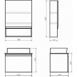 Мебель для ванной Comforty Эдинбург 60 бетон светлый с раковиной COMFORTY 9055RA-50