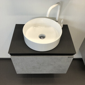 Тумба с раковиной и столешницей Comforty Эдинбург 60 бетон светлый (00-00002782)