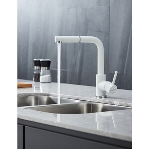 Смеситель для кухни Paulmark Kassel белый матовый (Ka214311-431TW)