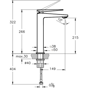 Смеситель для раковины Vitra Brava высокий (A42610EXP)