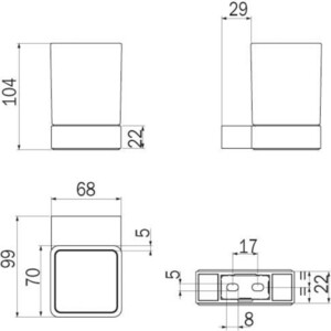 Стакан для ванной Inda Indissima хром (A88100CR21)