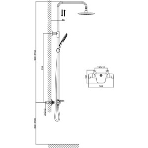 Душевая система D&K Bayern-Potsdam с термостатом, хром (DA2143741B14)