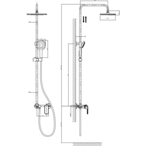 Душевая система D&K Venice-Gondola со смесителем, хром (DA1023701B14)